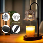 Candle Warmer Lamp Electric Timer - Candles Height Control Warmers Scented Lamps No Flame Heat Warm Melt Wax Jar Modern Home Decor Table Lights for Home Living Bedroom Decorative