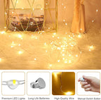 30 Pack Fairy Lights Battery Operated - 3 Speed Modes, 7Ft 20 LED String Twinkle Lights, Waterproof Copper Wire, Mini Firefly Light for Mason Jars Vases Christmas Decor, Warm White