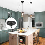 Light Canopy Kit, 6IN Chandelier Kit with Hook, Matte Black Ceiling Metal for Pendant Light, Chandelier, Grow Plant, Max Load 33LBS