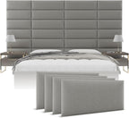 Vänt Upholstered Wall Panels - Queen/Full Size Wall Mounted Headboards - Zigrino Mineral - Set of 4 Panels (Each Individual Panel 30"x11.5")