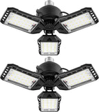 LED Garage Lights - 1 Pack, 80W, 8000LM 6500K Shop Light with 3 Deformable Panels, Basement Barn Light, E26/E27 for Shop, Warehouse, Basement