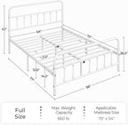 Yaheetech Classic Metal Platform Bed Frame Mattress Foundation with Victorian Style Iron-Art Headboard/Footboard/Under Bed Storage/No Box Spring Needed/Full Size White