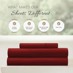 Linen Market Brushed Microfiber Twin Sheet Set 3 Piece – Oeko-TEX Certified Ultra Soft & Wrinkle-Free - 16" Deep Pocket Sheets - Easy Care Twin Size - Burgundy