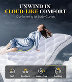3 Inch Ultra-Fluffy Memory Foam Mattress Topper Full for Back Pain, Extra Soft Pillow Top Full Mattress Topper with 4X Support, Mattress Pad with Breathable Air Mesh Sides, 6-21'' Deep Pocket