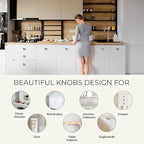 Knobs for Cabinets and Drawers Assorted Multicolor Cupboard Wardrobe Furniture Black Door Knob Pull Handles for Dresser Kitchen Wardrobes Boho Home Interior Decor -Pack of 30