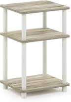 Furinno JUST Side Table, 3-Tier End Table, Open Shelves Night Stand, Bedside Table, Toolless Assembly, for Living Room, Bedroom, Bathroom, Sonoma Oak