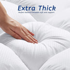 Twin XL Mattress Topper for Back Pain, Cooling Extra Thick Mattress Pad Cover with 8-21 inch Deep Pocket, Plush Pillow Top Mattress Topper Overfilled with Down Alternative, Twin Extra Long, White