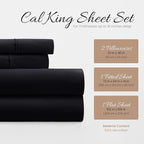 Linen Market Bed Sheets for California King Size Bed (Black) - Sleep Better Than Ever with These Soft and Cooling California King Sheets - Deep Pocket Fits 16" Thick Beds - 4 Piece Cal Sheet Set
