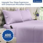 DREAMCARE King Size Sheets Set - Cooling Bed Sheets - 4pcs Set - up to 15" Deep Pocket King Sheet Set – Soft & Long Lasting Cooling - 100% Fine Brushed Microfiber with Side Pocket - Lavender