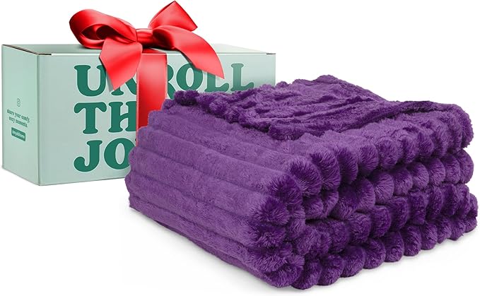 GO Premium Plush Soft Throw Blanket for Couch - Purple Fleece Blanket for Living Room, Bedroom, Home Decor - Small Couch Blanket for Men, Women (50x60 Inches)