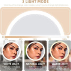 Large 6" Lighted 30x Magnified Makeup Mirror with Suction Cups & Table Stand, Travel & Home Use