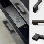 Black Square 7-1/2in 8 pcs Wooden Drawer Pulls Handle pulls for cabinets Kitchen Cabinet Drawer pulls Cabinet Door Pull