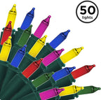 Brite Star 50 Lt String to String Lights, Multi, Green Wire