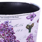 10L/2.64 Gallon Trash Can Waterproof PU Leather Flowers Pattern Wastebasket Paper Basket Dustbin Garbage Bin - (Type 7)