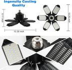 Garage Lights - 2Pack Super Bright 32000LM LED Garage Ceiling Light 6500K LED Shop Light w/ 6 Deformable Panels Screw in E26/E27 Socket Light Bulbs for Workshop Storage Warehouse Attic