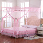 Canopy Bed Curtains Queen - 4 Corner Post Canopy for Bed, Bed Canopy for Adults, Bedroom Decor (Queen Size, Pink)
