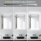 LED Bathroom Mirror with Lights 20x28 Inch, Stepless Dimmable Led Mirror for Bathroom Anti-Fog Memory Function Lighted Vanity Mirror Wall Mounted with Touch Button Horizontal/Vertical