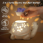 LESES Electric Wax Melt Warmer, Turtle Ceramic Wax Warmer Burner for Scented Cubes, Candle Wax Melter with 2 Light Bulbs Fragrance Oil Warmer for Home Bedroom Aromatherapy Gifts for Mom Grandma