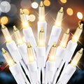 Christmas Lights Clear White 100 Count Incandescent Light UL Certified Connectable Christmas Tree Lights with White Wires for Indoor Outdoor Xmas, Wedding, Holiday, Party, Home Decorations