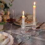 DARJEN Candlestick Holders Set, 4" H Taper Candle Holders Bulk, 12Pcs Glass Candle Holders for Wedding, Festival, Party & Windowsill Decor