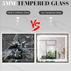 LED Bathroom Mirror,40"x36" Mirror with Black Frame, Front Light and Backlit, Stepless Dimmable, Anti-Fog, Shatter-Proof, Memory, 3 Colors, Double LED Vanity Mirror