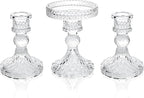 Unity Candle Holder - Glass Candle Holders for Pillar Candles Taper Candles, Glass Candlestick Holders Set of 3, Decorative Clear Glass Candlestick Holder for Wedding Table Dinning Church Centerpiece