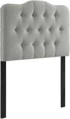 Modway MOD-5160 Annabel Tufted Button Linen Fabric Upholstered Twin Headboard in Gray