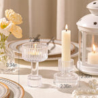 Candlestick Holders Bulk, 6 Pcs Clear Combination Candle Holders Set, Crystal Candle Holders for Wedding, Table Centerpiece, Home Decoration