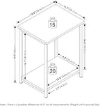 Furinno Simplistic Metal Frame End Table, 1-Pack, Espresso