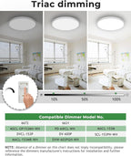 hepside 23INCH Big Dimmable Flush Mount Ceiling Light Fixture White, 3CCT Selectable 3000/4000/6500K Ceiling Lamp, 50W 5000LM Super Bright Low Profile Light for Bedroom, Kitchen, Bathroom, Hallway