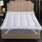 Extra Thick Twin Size Mattress Topper. Cooling Mattress Pad. 100% Cotton Pillow Top, 1400GSM Soft Down Alternative Fill (39x75'')