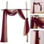 MIULEE Christmas Luxury Window Scarf Sheer Voile Elegant Topper Long Window Valance Solid Window Treatment Swags Drapes for Window Ceremony Wedding Canopy Bed 54" x 216" Maroon Red 1 Piece