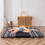 MAXYOYO Japanese Futon Mattress - Thick Comfortable Roll Up Sleeping Pad, Twin, Black Stripe