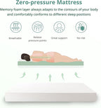 EGO White 10 Inch Short King Memory Foam RV Mattress, Cooling Gel Green Tea Mattress for RVs, Campers & Trailers, Bed in a Box, CertiPUR-US Certified, 72"×75", Medium Firm