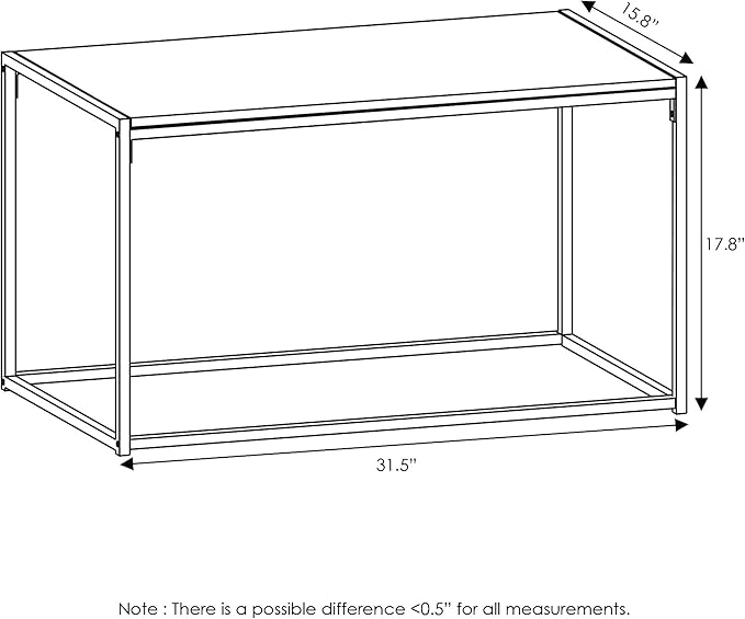 FURINNO Camnus Modern Living Coffee Table, Columbia Walnut