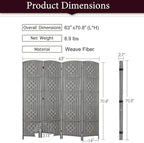 Rose Home Fashion 6 ft Tall Room Divider, Room Dividers and Folding Privacy Screens, 15.7in Privacy Screen 4 Panel Partition Temporary Wall Separation for Private, Grey