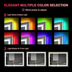 LED Mirror for Bathroom, 40"X30" with 8 RGB Backlit +3 Front Lit (Adjustable Individually), Anti-Fog, Lighted Bathroom Vanity Mirror for Wall, Shatterproof, Memory Function, Tempered Glass