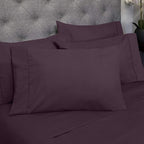 Sweet Home Collection 6 Piece 1500 Supreme Collection Brushed Microfiber Deep Pocket Sheet Set-2 Extra Pillow Cases, Great Value, Split King, Purple