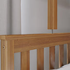 Max & Lily Bunk Bed Twin Over Full Size with Ladder, Solid Wood Platform Bed Frame with Ladder for Kids, 14" Safety Guardrails, Easy Assembly, No Box Spring Needed, Pecan