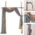 MIULEE Luxury Window Scarf Sheer Voile Elegant Topper Long Valance Solid Treatment Swags Drapes for Window Ceremony Wedding Canopy Bed 54" x 216" Dark Grey 1 Piece