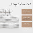 Linen Market 4 Piece King Sheet Set - Breathable, Double-Brushed Patterned Cooling Sheets – Oeko-TEX Certified Ultra Soft & Wrinkle-Free 16" Deep-Pocket King Sheets - Easy Care Stippled Gray