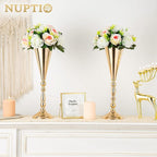NUPTIO Pcs of 10 Fake Flower Ball Arrangement Bouquet,15 Heads Plastic Roses with Base, Suitable for Our Store's Wedding Centerpiece Flower Balls for Centerpieces Home Décor (Pink Champagne & White)