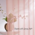NICETOWN Light Pink Sheer Curtains for Girls Room 84 inch Length, Grommet Casual Voile Sheer with Light Filtering Window Treatments for Nursery Room, 2 Panels, W54 x L84