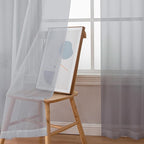 Chyhomenyc Light Grey Sheer Curtains 96 inches Long 2 Panels, Light Filtering Soft Airy Solid Elegant Voile Window Treatment Drapes for Bedroom Living Room Wedding Party Decor, 42 Wx96 L, 8FT L