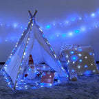 JMEXSUSS 4 Pack 50 LED Fairy Lights Battery Operated Silver Wire 16.1ft Waterproof Blue & White Twinkle Lights for Gifts Party Wedding Christmas Indoor Outdoor Decorations