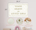 Christian Bible Verse Scripture Rectangular Banner Flag Wall Sign Decor Gift for Baby Girl-Nursery Baby Room Bedroom Decor-Baby,Shower Birthday Christmas Gift-Thank Heaven for Little Girls