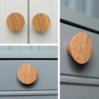 12 Pack Wood Cone Cabinet Knobs (Light) - 1 ½ " Diameter Round Shape - Wooden Drawer Pulls for Cabinets Doors, Dresser and Drawers Knob, Kitchen Cabinet Door Handle