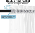 OWENIE Sheer White Curtains, Sheer Curtains 63 inch Length 2 Panels Set, Rod Pocket Voile Fimly Sheer Drapes for Living Room/Bedroom, 2pcs, Each 42" W x 63" L