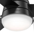 Hunter Fan Company 59302 Hunter 36" Aker Ceiling Fan with Light, Matte Black Finish, Hunter Fan