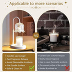 Candle Warmer Lamp Electric Timer - Flower Candle Lamps Height Adjustable Home Bedroom Decor House White